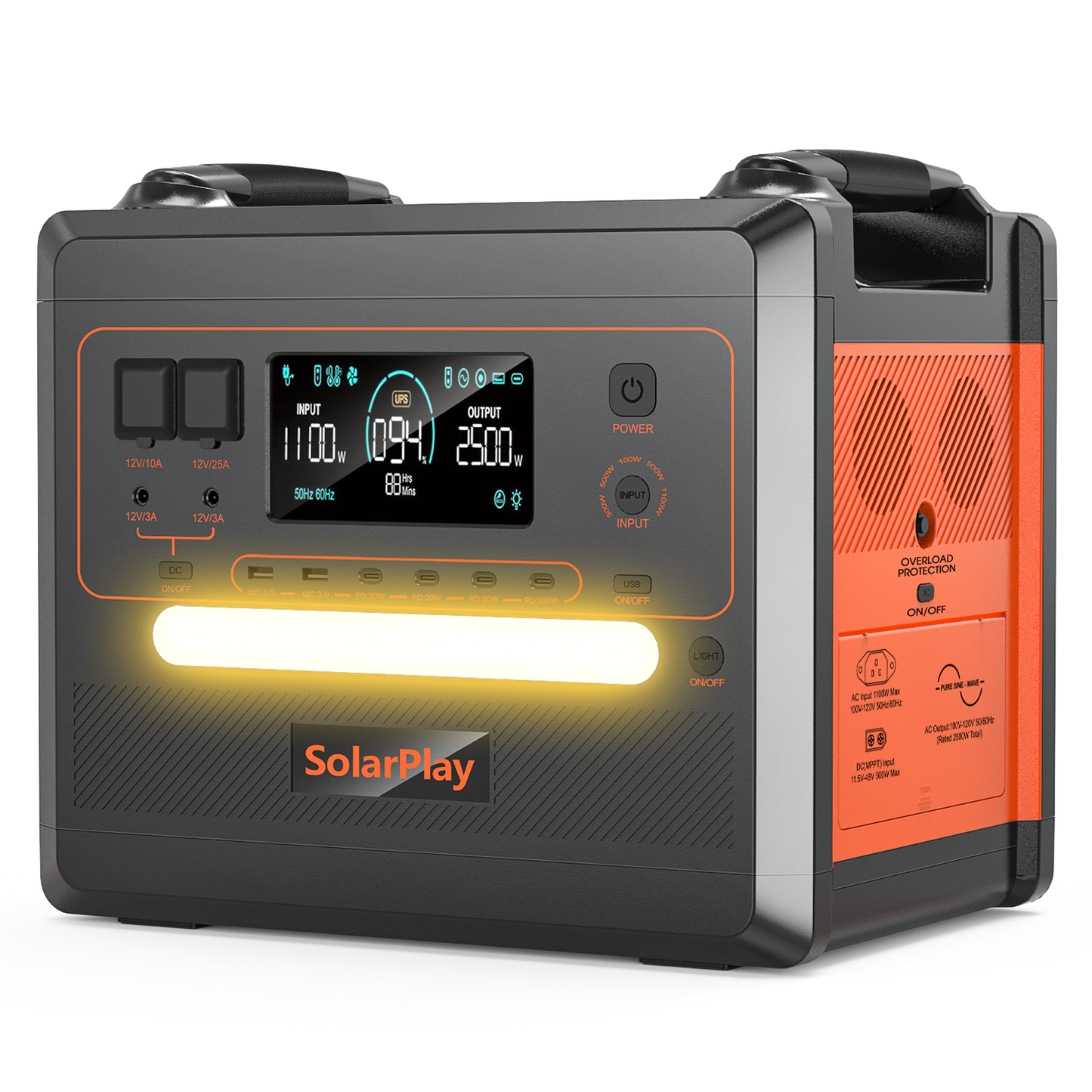 SolarPlay Q2402M – Station Électrique Portable 2500W | 2304Wh | Robuste & Polyvalente