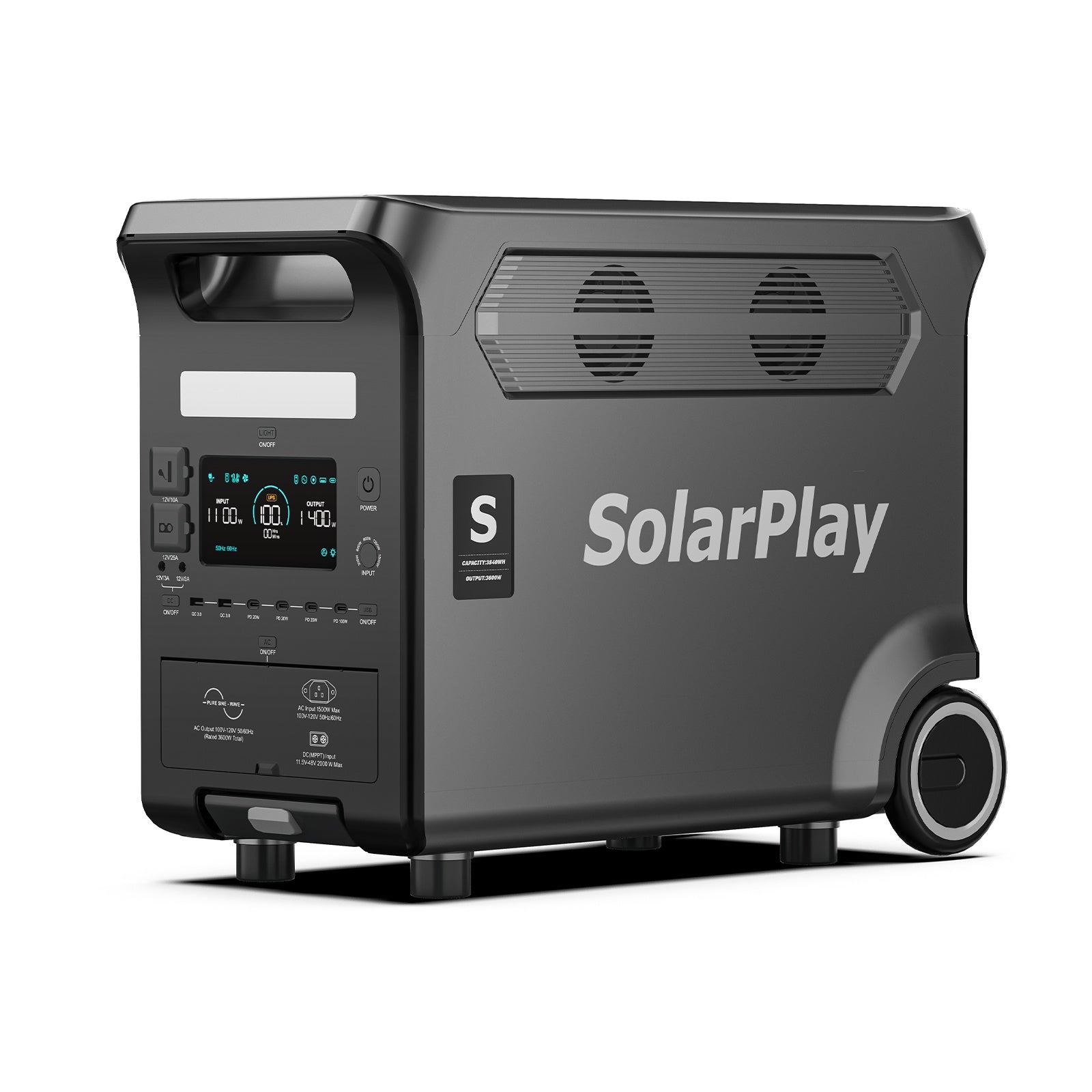 SolarPlay Q3600 – Station Électrique Portable 3600W | 3840Wh | Puissance Maximale